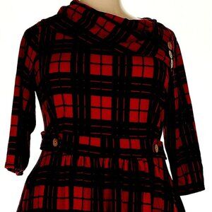 Modcloth "Coach Tour"Long Sleeved Plaid Dress